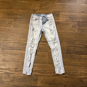 Almost Famous Distressed Light Blue Women's Jeans Size 7